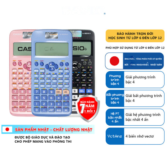 Máy tính học sinh FX580VNX - FX580VNX- FX580 - tính toán chính xác 100%