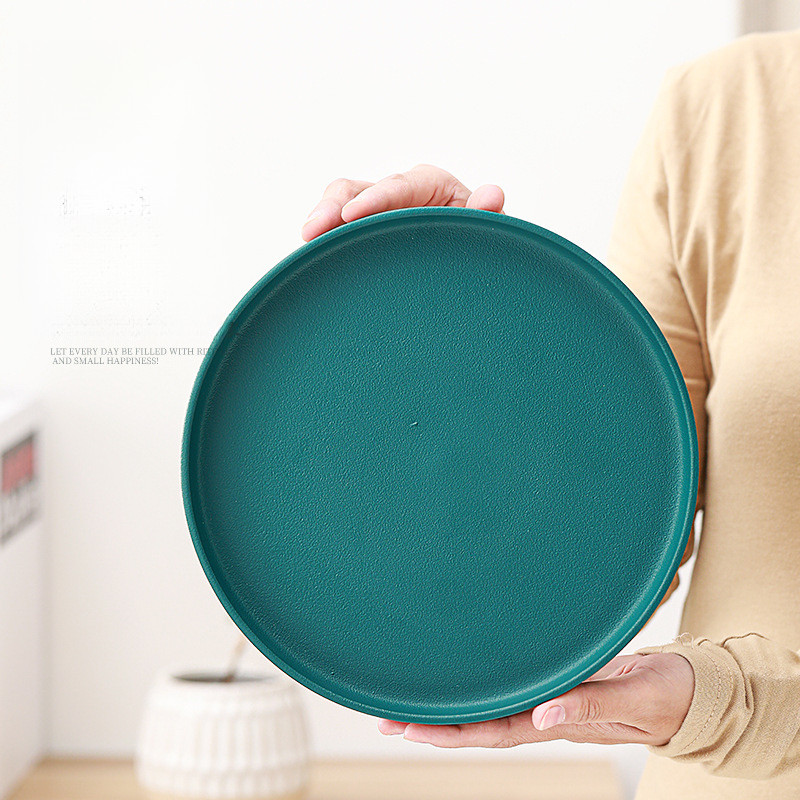 Ceramic Round Dry Bubble Tea Tray Kung Fu Tea Set Household Tray Small Tea Table Retro Simple Tea Sn