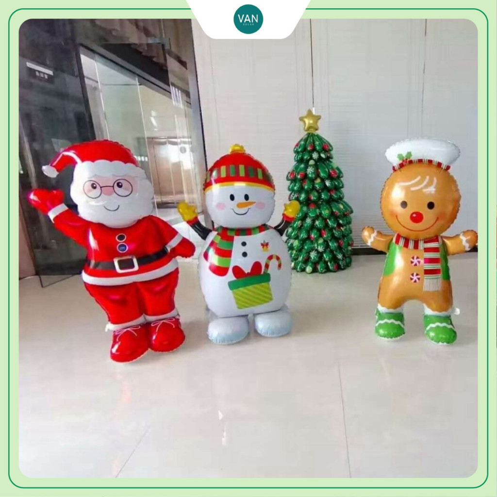 Bóng Noel Lớn Trang Trí - Ông Già Noel, Cây Thông, Người Tuyết, Kẹo Gừng cho Lớp Học, Nhà Hàng, Quán