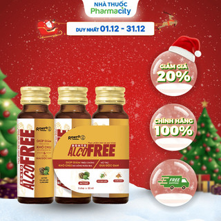  Nước uống Rohto Alcofree Hỗ trợ giải rượu và bảo vệ gan  Lốc 3 chai x 50ml  