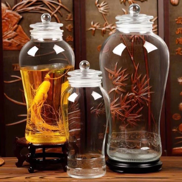 Bình ngâm rượu thuỷ tinh dáng sâm chân mây 5L 8L 10L 15L cao cấp (Không van)
