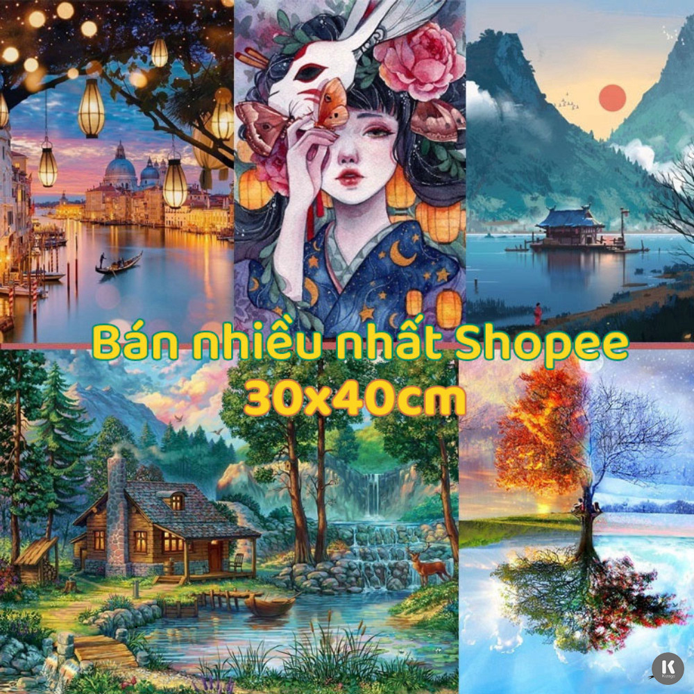 Tranh đính đá tự làm, tranh gắn đá 5D tự hoàn thành DIY BTS (cây lá bốn mùa) FAMILY86