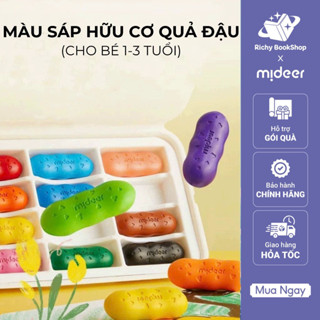  Màu sáp Lụa quả Đậu Pease Crayons Mideer Bút Sáp Màu Hữu Cơ An Toàn cho bé 1-3 tuổi 