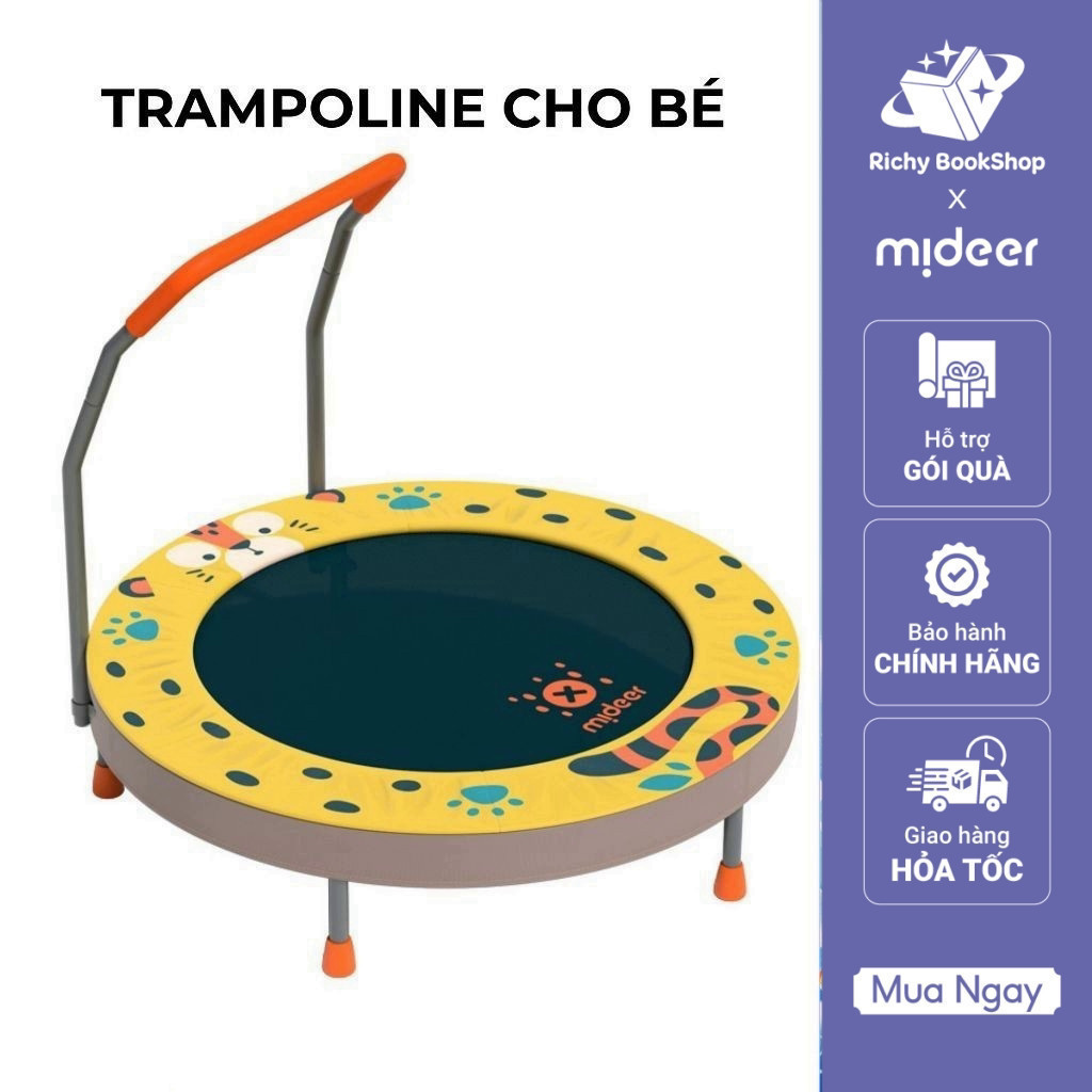 Trampoline cho bé gấp gọn Mideer Kids Trampoline, đệm nhún đàn hồi
