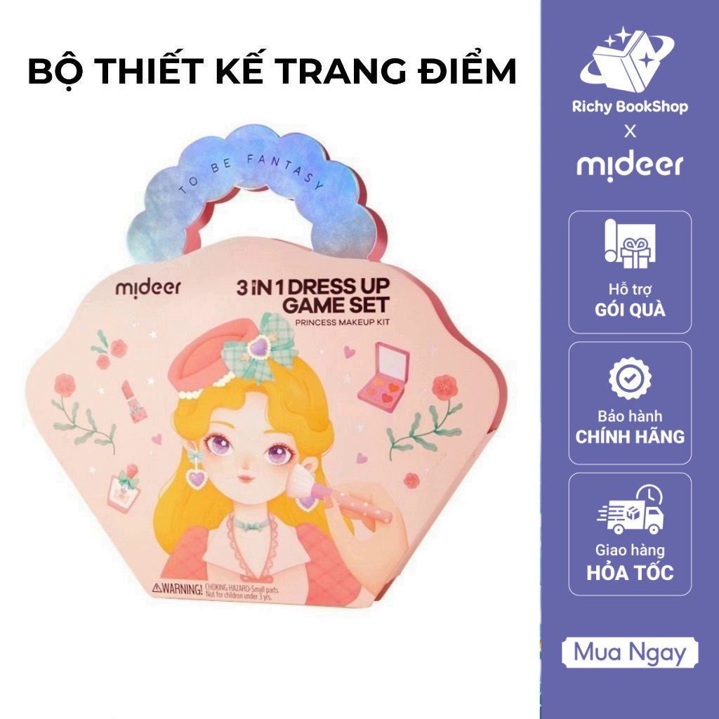 Bộ trang điểm thiết kế thời trang Mideer 3 trong 1 Princess Fantasy Makeup