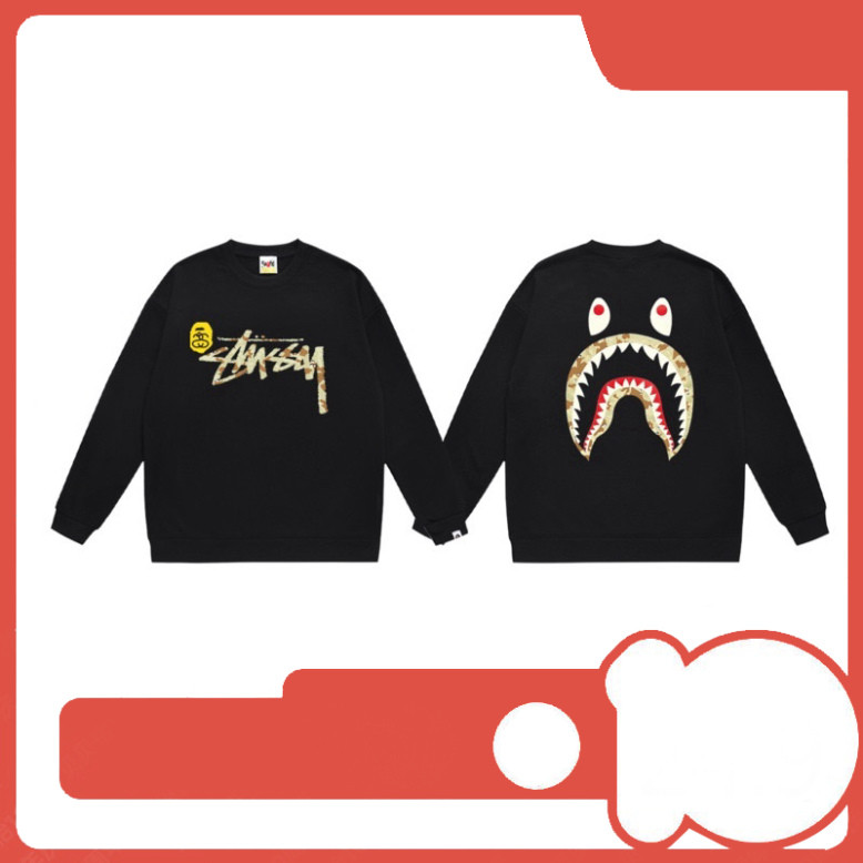 [HOT] Áo Hoodie Nỉ Chân Cua Cao Cấp Bape Stussy Hình Cá Mập Baby Shark Siêu Chất và Thời Trang.