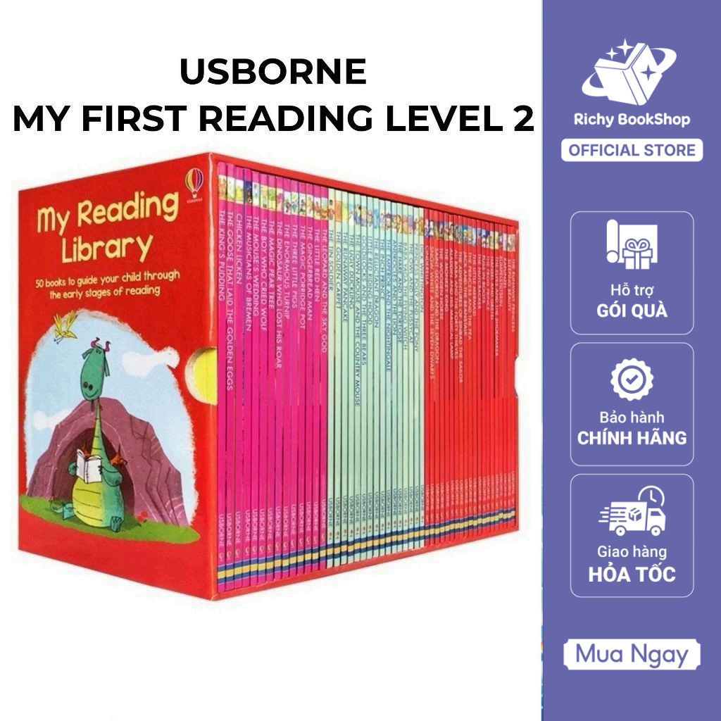 Sách - Usborne my first reading level 2 - Usborne đỏ 50 quyển