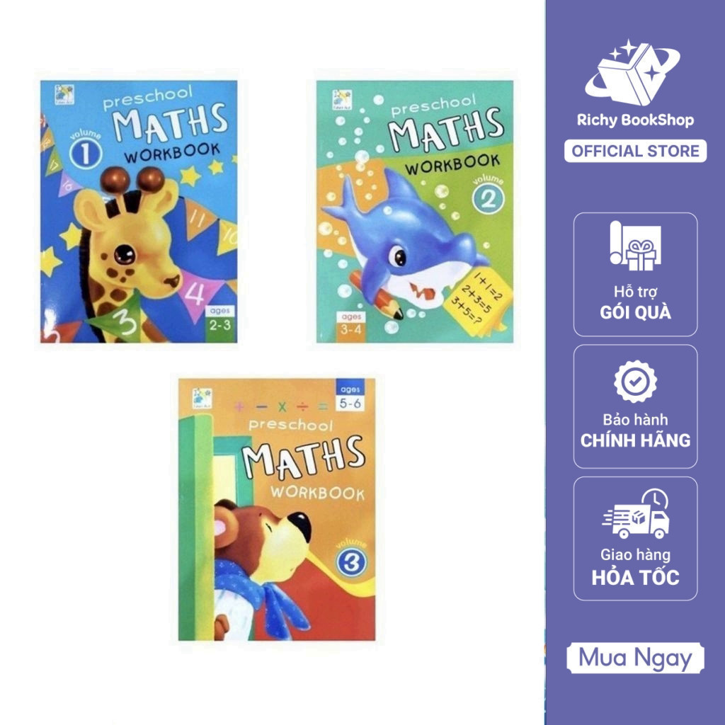 Sách - Preschool Maths Workbook ( Bộ 3 cuốn)