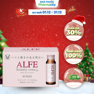  Nước uống bổ sung collagen Alfe Beauty Conc giúp hỗ trợ trắng da cải thiện nếp nhăn  Hộp 10 chai x 50 ml  
