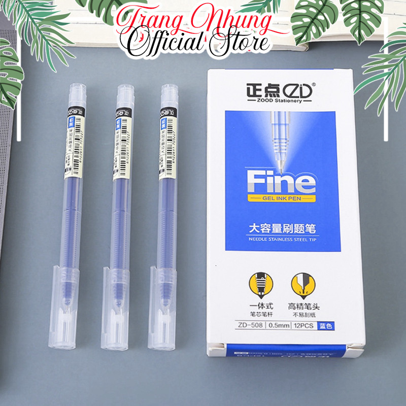 Bộ 5 Bút Bi Nước Mực Gel Baoke PC5028 / 5028, Ngòi 0.5 - Chất Lượng Cao, Mực Siêu Nhiều