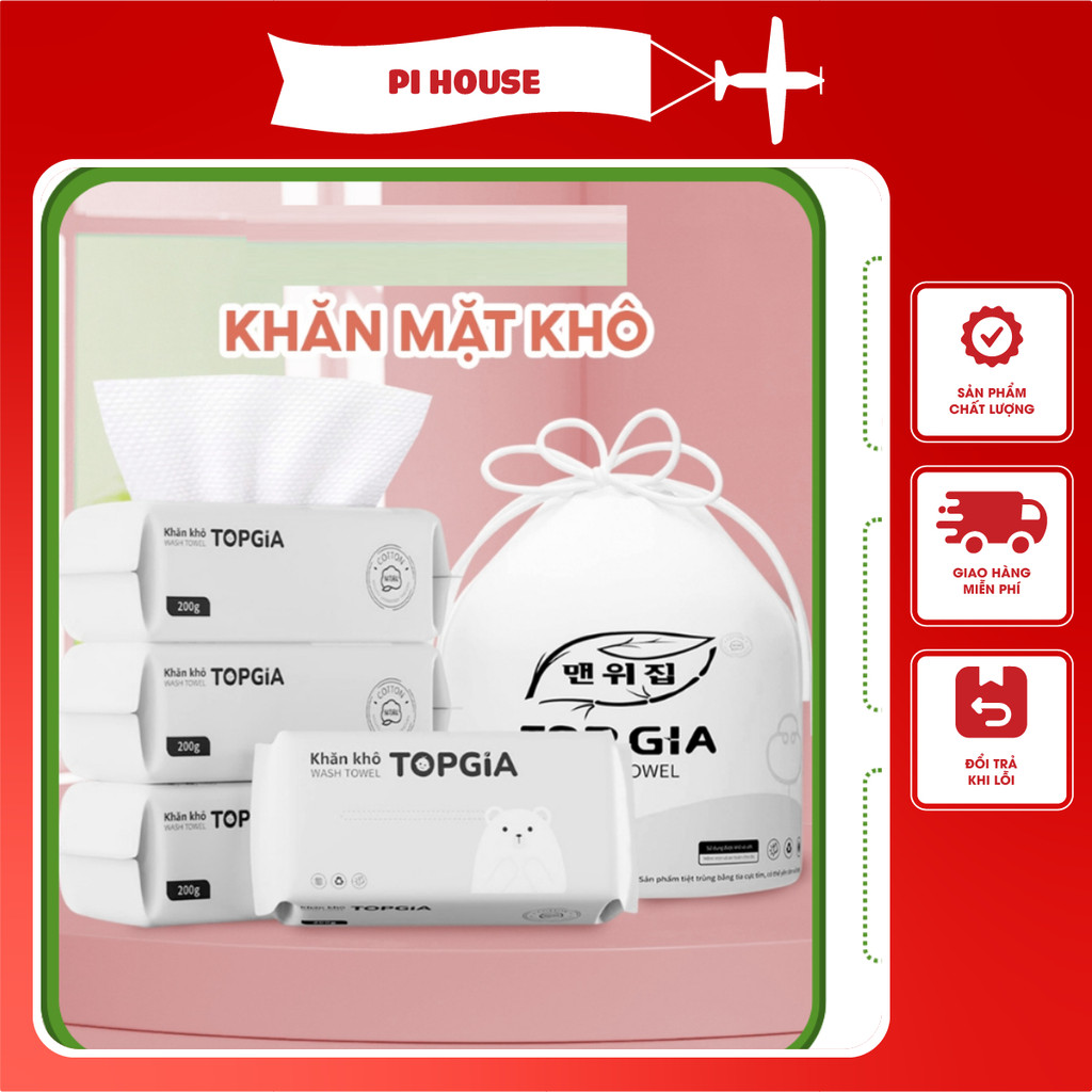 Khăn Mặt Khô Top Gia Dùng 1 Lần Siêu Mềm Mịn, An Toàn Cho Da |Huyền Bebe Shop