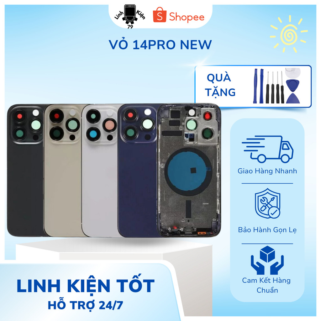 Vỏ New Nhà Máy Dùng Cho Điện Thoại IP 14Pro-14Promax Đẹp Zin New , Tặng Kèm Phím , Tovit