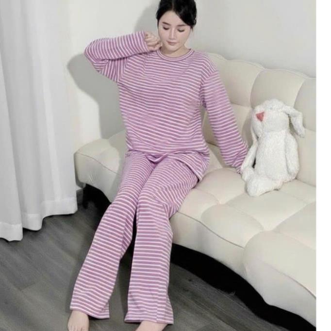 Đồ bộ nữ dài tay hoạt hình, Đồ ngủ nữ LEN COTTON MỎNG  thun dài tay cực xinh UT