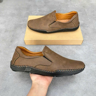 ```Giày Lười Nam Chất Da Bò Cao Cấp Khâu Tay Đủ Size, Phù Hợp Mọi Phong Cách Thời Trang```