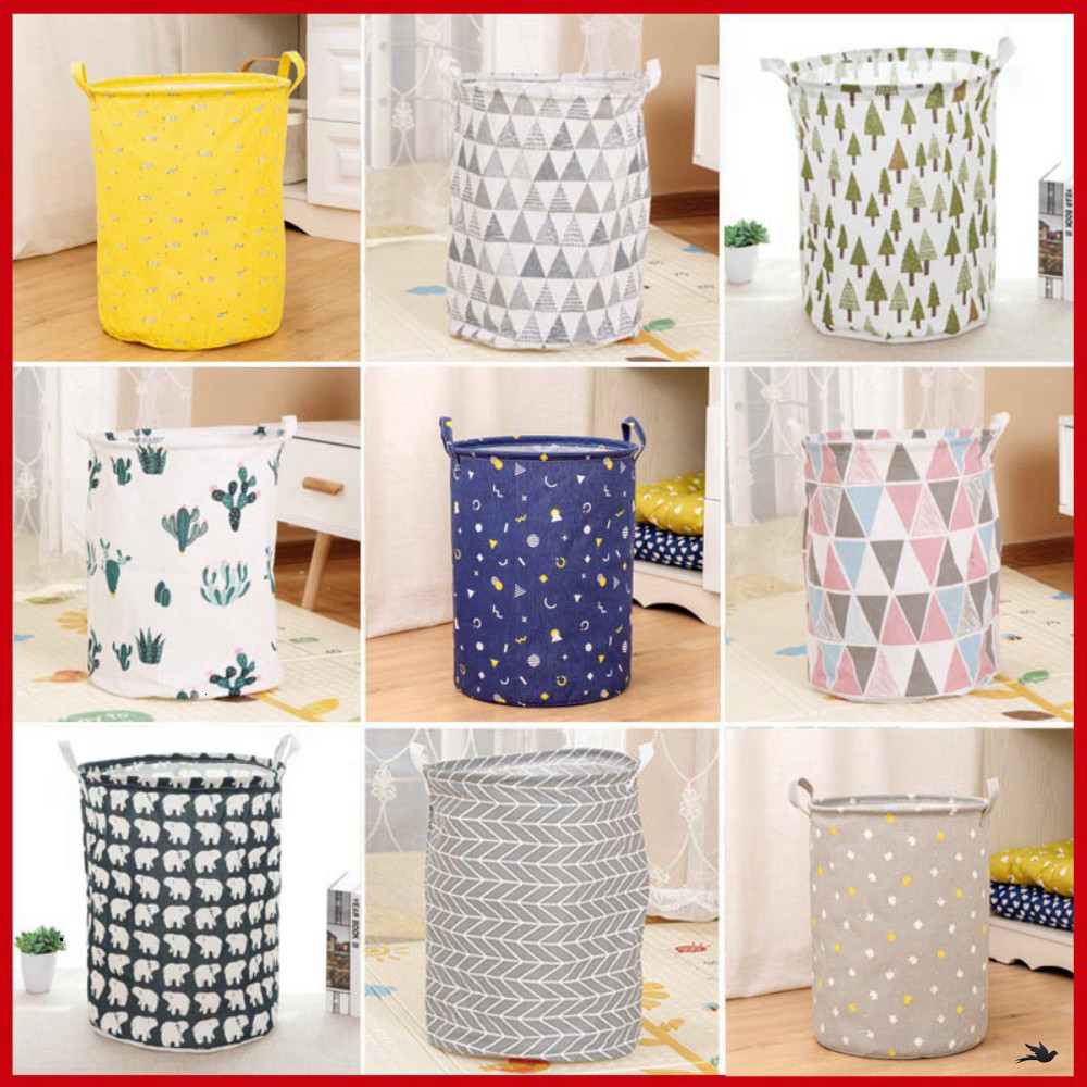 (20 mẫu) Sọt vải đựng đồ quần áo, giỏ vải tròn đựng đồ chơi trẻ em chất liệu chống thấm FAMILY86
