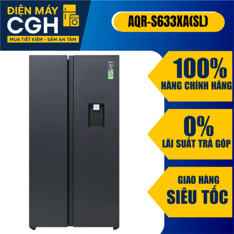 [ Tủ lạnh Aqua AQR-S633XA(SL) Inverter 569 lít Side By Side ]