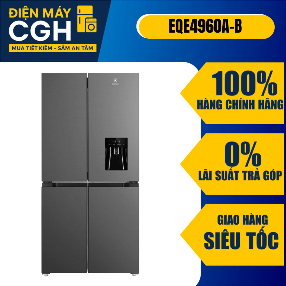 [ Tủ lạnh Electrolux  Multi Door 4 Cánh,492L,lấy nước ngoài EQE4960A-B ]