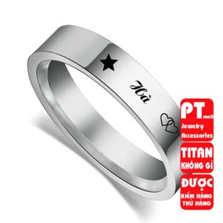    NSFT12P225 Giảm 25K  Khắc tên  Ghi Chú  - Nhẫn cặp nam nữ cao cấp không đen PT Jewelry & Accessories ĐV: 1CHIẾC 