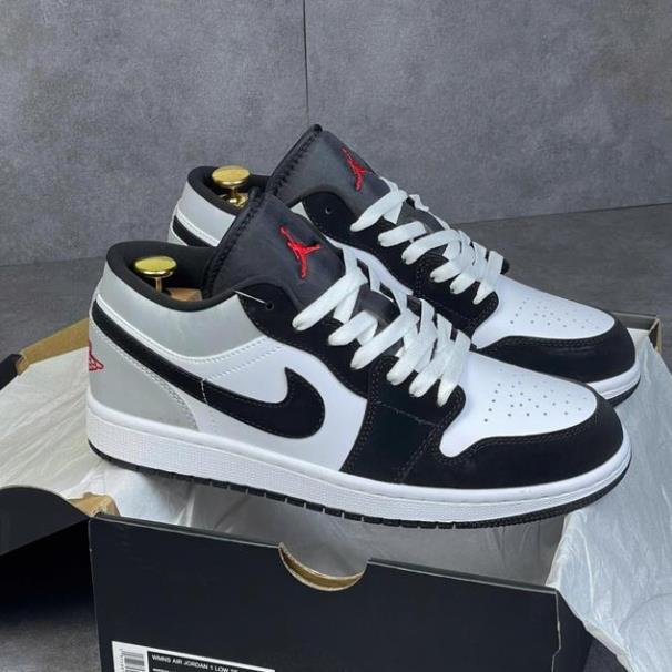 Giày Thể Thao JD1 Low Black Matte Silver - Giày JD1 Màu Đen Gót Bạc Phản Quang