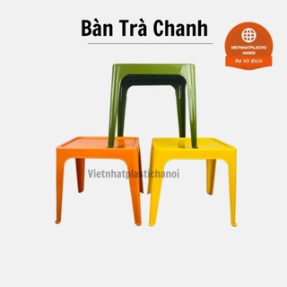 (Có VAT) Bàn trà chanh, trà đá, cafe, bộ bàn ghế trà chanh nhựa tiện dụng cỡ bé D40x R30x C40