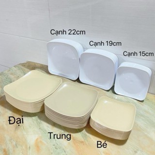 Dĩa Nhựa, bát nhựa Phíp tròn, vuông 3 màu ,Chịu Nhiệt Tốt Nhựa Việt Nhật cho nhà hàng, quán ăn