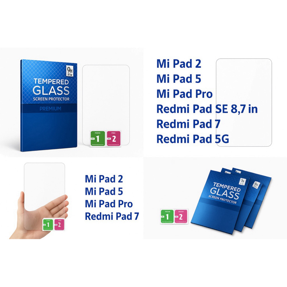 Kính Cường Lực Tablet – Mi Pad 2 / Mi Pad 5 / Mi Pad Pro / Redmi Pad SE 8.7 / Redmi Pad 7 / Redmi Pa