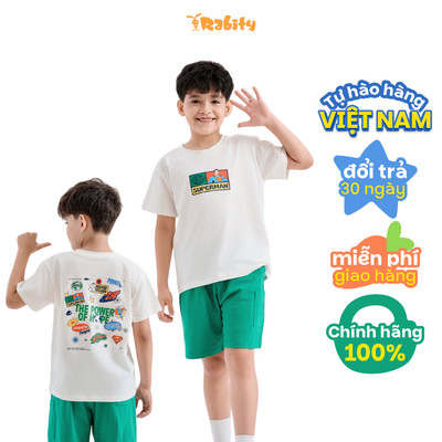   Đồ bộ thun ngắn tay Superman bé trai Rabity 160.001