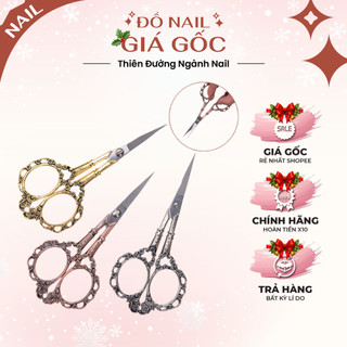  Kéo cắt form móng giả loại tốt hoa văn cổ điển chuyên dụng cho dân làm móng 