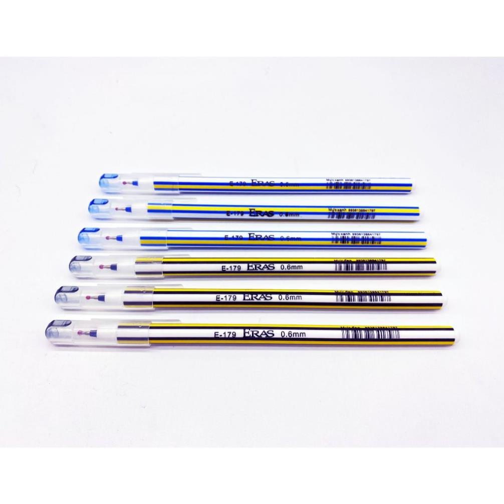 [ERAS] Combo 10 Chiếc Bút Bi Nến Ngòi 0.6mm Eras E179 (Xanh/Đen)