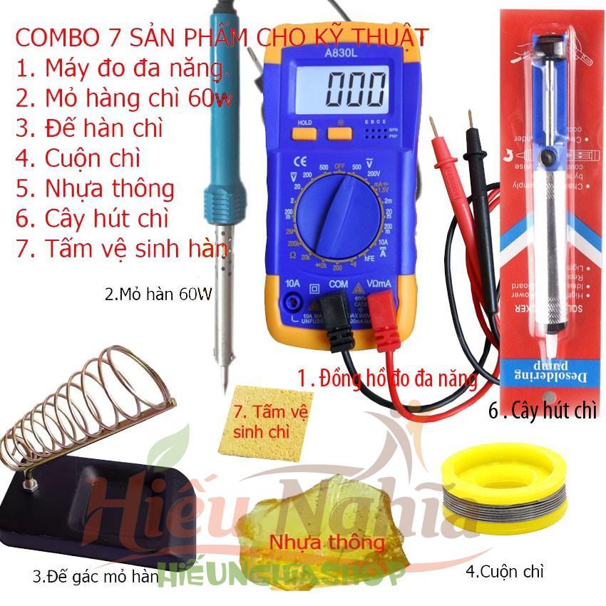 Đồng hồ đo vạn năng A830L + 6 món dụng cụ kỹ thuật hàn