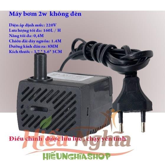 Bơm Chìm Điện 220V 2W: Bền Bỉ, Giảm Rung Lắc - Thích Hợp Quạt Nước, Bể Cá Cảnh, Phong Thủy!