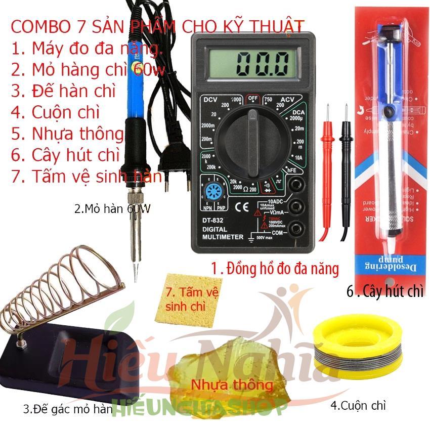 Bộ mỏ hàn chì 60w + 6 món dụng cụ kỹ thuật (DT-832)