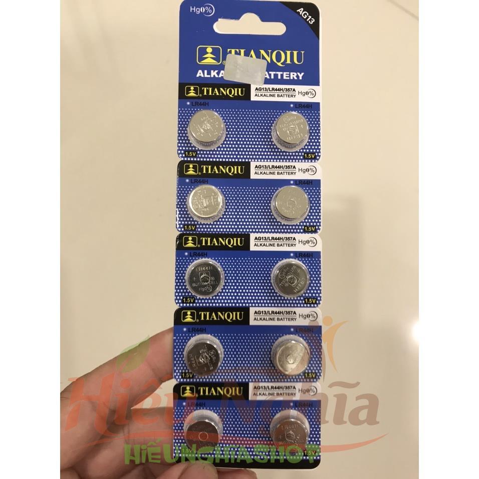 Viên Pin AG13/LR44H/357A Tianqiu 1.5v (Vỉ 10 Viên), Tên khác: AG13/SG13 / LR44 /LR154 6135-99-792-84