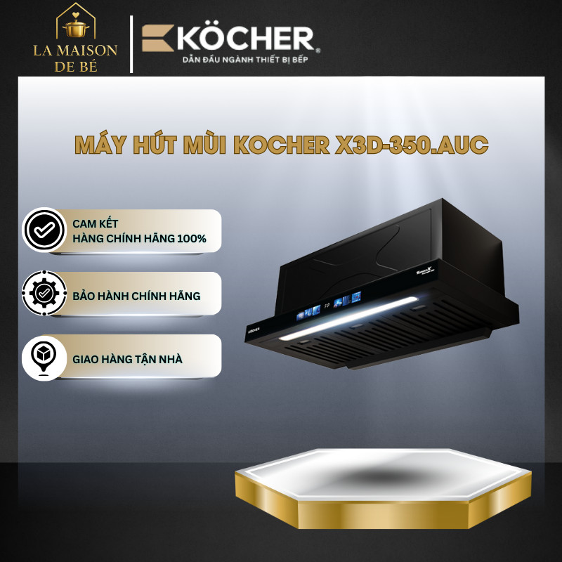 Máy Hút Mùi Kocher TURBO SMART 3D X3D-350D Auto Clean – Cảm Ứng Vẫy Tay Thông Minh – LMS