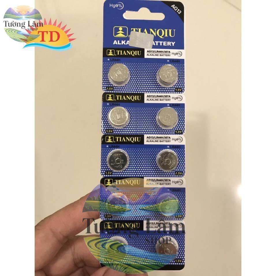 Viên Pin AG13/LR44H/357A Tianqiu 1.5v (Vỉ 10 Viên), Tên khác: AG13/SG13 / LR44 /LR154 6135-99-792-84