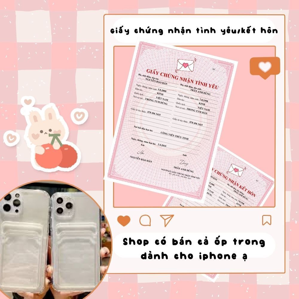 Set 2 Giấy chứng nhận tình yêu / kết hôn troll bạn bè, quà tặng kỉ niệm yêu nhau dành cho cặp đôi, b