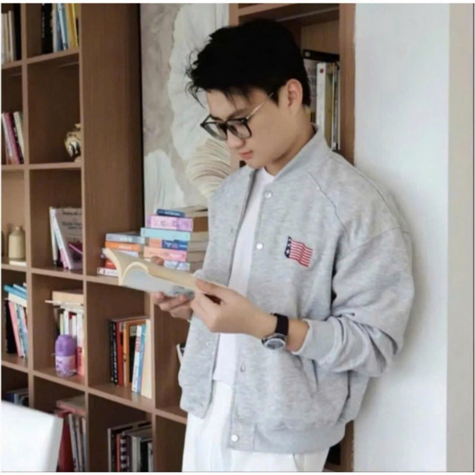 [SALE] Áo Bomber Nam ALEXMAN Thêu Quốc Kỳ Mỹ, Chất Nỉ Cotton, Cúc Kim Loại, Nhiều Kích Cỡ S-XL