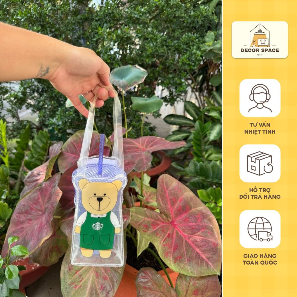 Q.K.A| Túi đựng ly, ống hút, túi xách hàng starbucks Auth