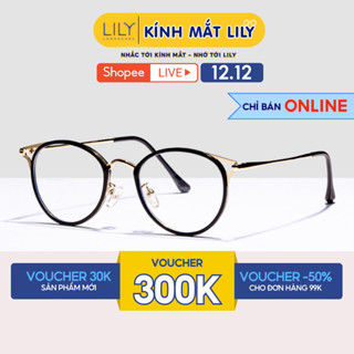  Gọng kính mắt mèo kim loại nữ Lilyeyewear thiết kế phong cách phụ kiện thời trang 9002329 