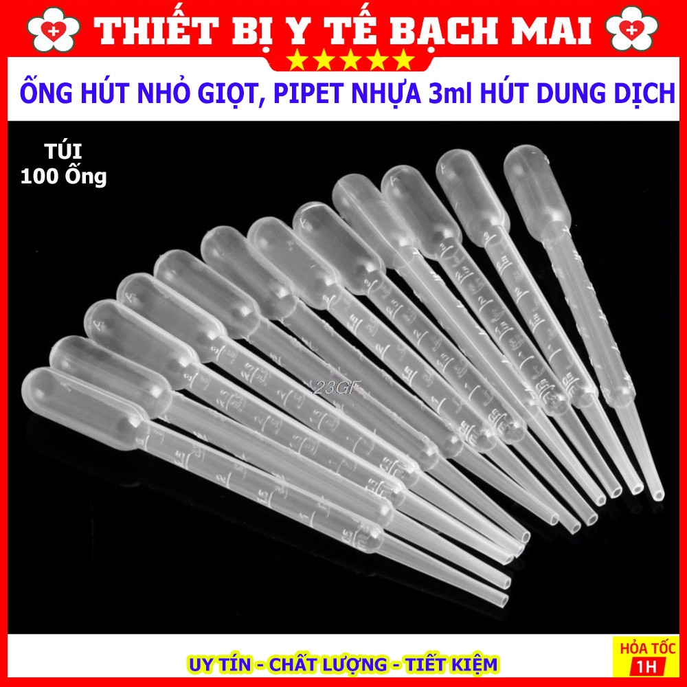 [Combo 50] Ống Pipet 3ml, Pipet Nhựa 3ml, Ống hút Nhỏ Giọt, Ống Hút Sữa Cho Bé
