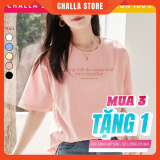  Áo phông nữ form vừa chất COTTON 100% mềm mịn thoáng mát nhiều màu in chữ BLOOMING 