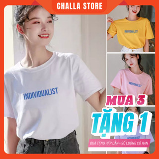  Áo phông nữ form vừa chất COTTON 100% mềm mịn thoáng mát nhiều màu in chữ INDIVIDUAL 