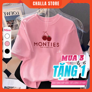  Áo phông nữ form vừa chất COTTON 100% mềm mịn thoáng mát nhiều màu hình in MONTIES 