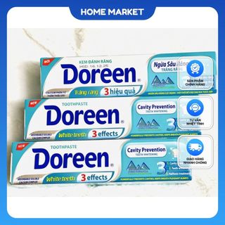 Kem đánh răng Doreen 3 hiệu quả tuýp 180g  ( XANH NGỌC)