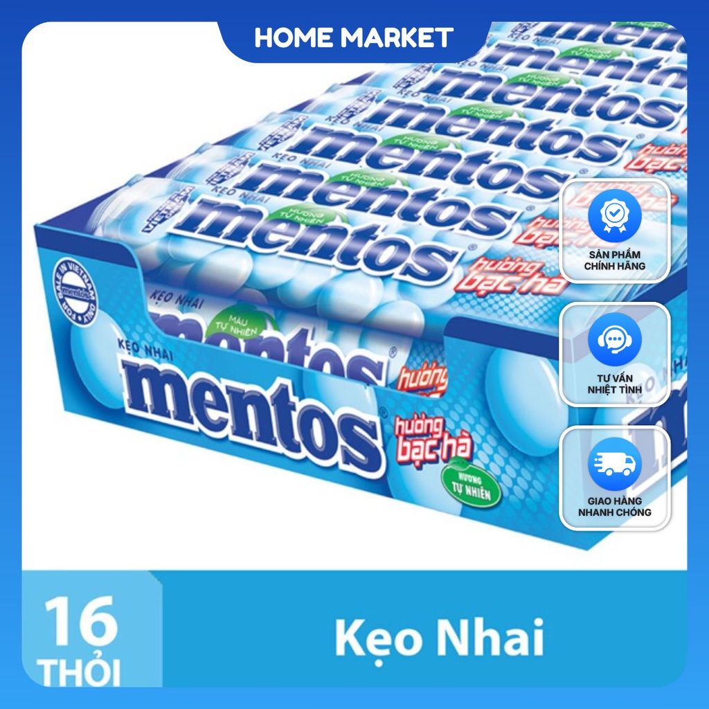 Kẹo Mentos Bạc Hà 37,8g (16 thỏi)
