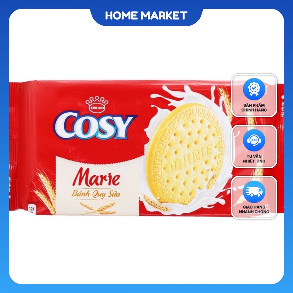 Bánh Quy Sữa Cosy Marie Giòn Rụm Thơm Ngon, Snack Ăn Vặt Bánh Cosy (GÓI 408g)