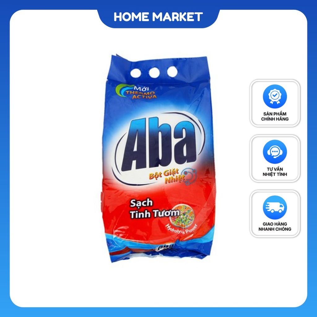 Bột Giặt Nhiệt Aba 2.9kg Sạch Tinh Tươm Trắng Sáng Khử Mùi Hiệu Quả Giặt Tay Giặt Máy Hương Thơm Dịu