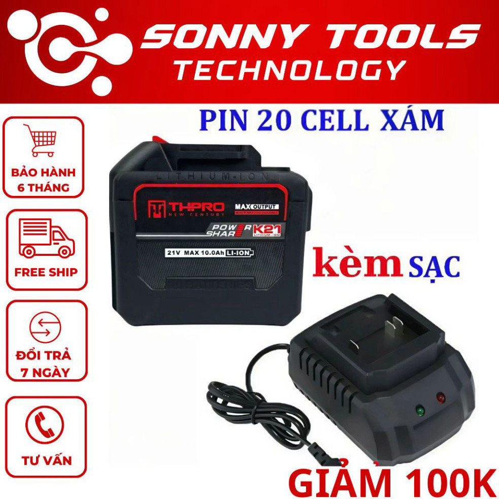 combo sạc pin 20 cell dùng máy khoan, máy xiết bulong, quạt cầm tay