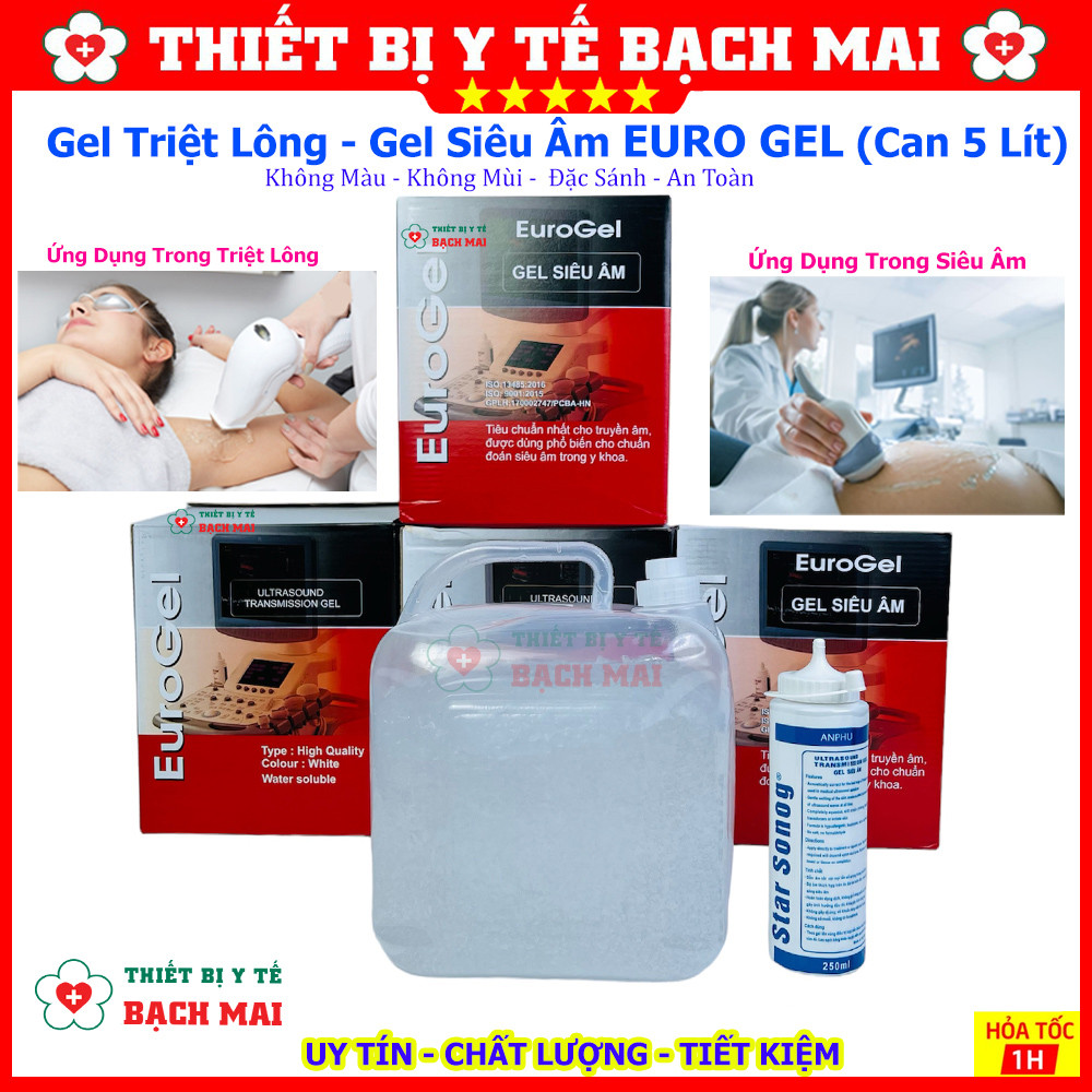 💧 Gel Siêu Âm Xanh Star Sonog – Gel Triệt Lông EURO GEL | Can Lớn 5 Lít – Dùng Cho Spa & Thẩm Mỹ