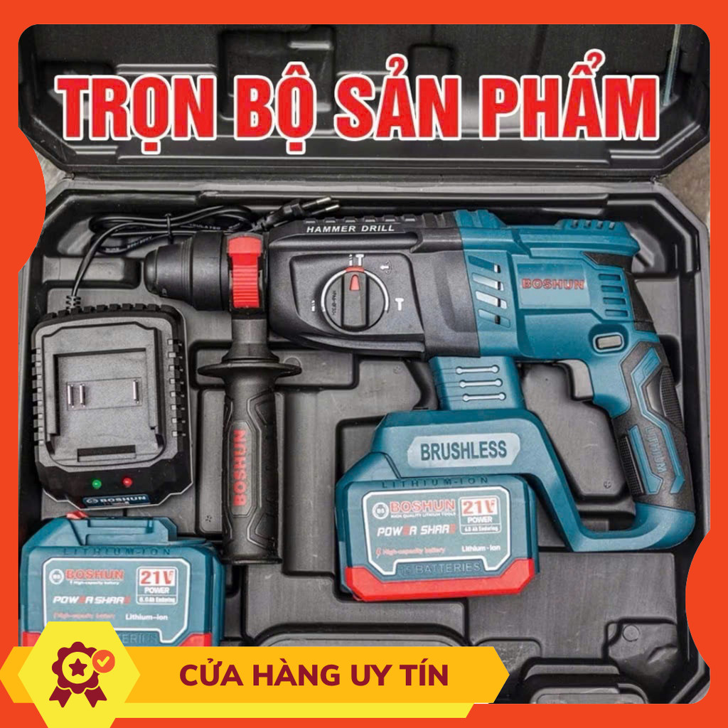 Máy Khoan Bê Tông Pin boshun pin 15 cell máy khoan đục bê tông siêu khỏe siêu bên máy dùng pin tiện 